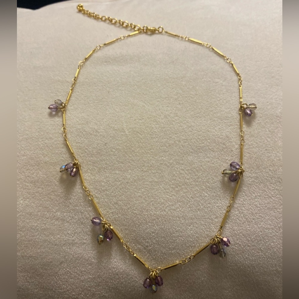 Elegant Gold and Purple Necklace